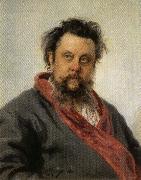 Ilya Repin Portrait of Modest Mussorgsky oil painting on canvas